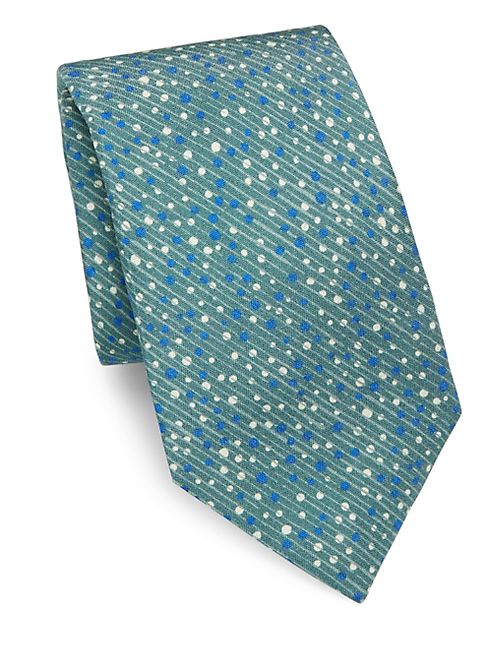 ISAIA - Geometric Printed Silk Tie