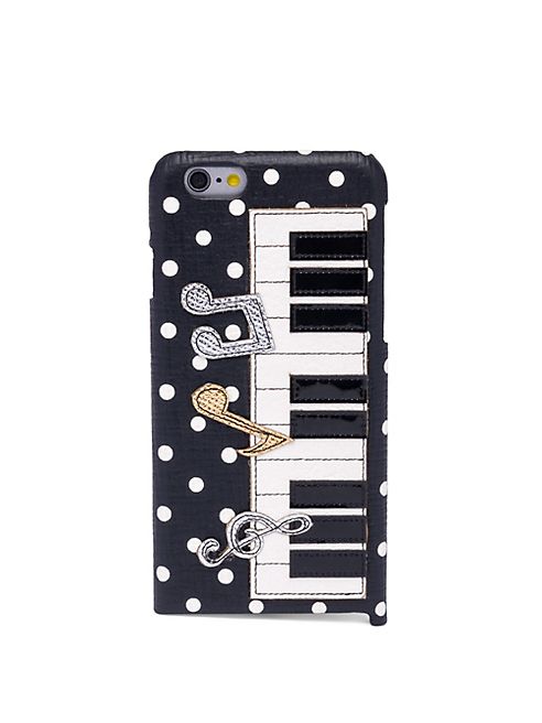 Dolce & Gabbana - Polka Dot Piano Leather Phone Case