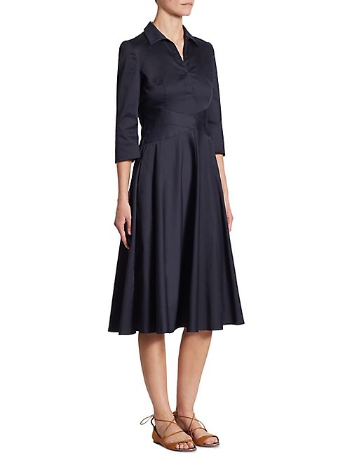 Akris punto - Crisscross Cotton Poplin Midi Dress