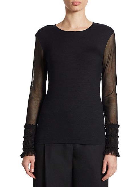 Akris punto - Net Ruffle Blouse