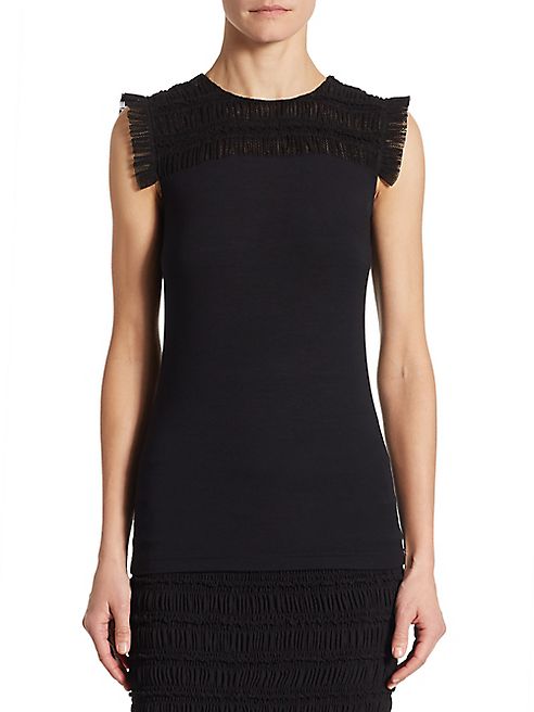 Akris punto - Tulle Ruffle Top