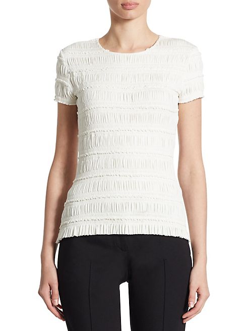 Akris punto - Smocked Ruffle Tee