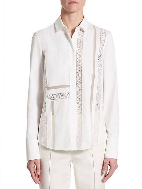 Akris punto - Cotton Poplin Lace Blouse