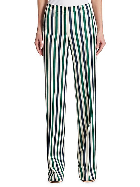 Akris punto - Mika Striped Wool Wide-Leg Pants