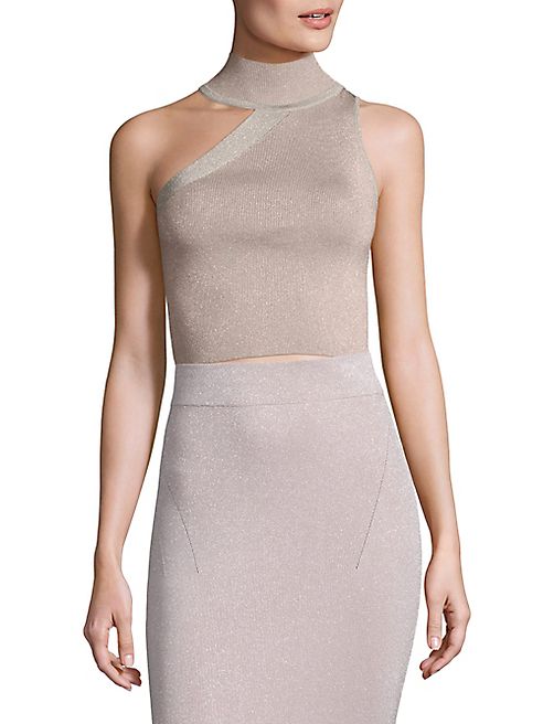 Cushnie et Ochs - One Shoulder Metallic Top