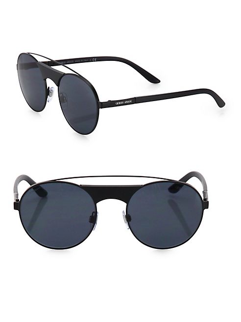 Giorgio Armani - 53mm Dual-Bridged Round Sunglasses