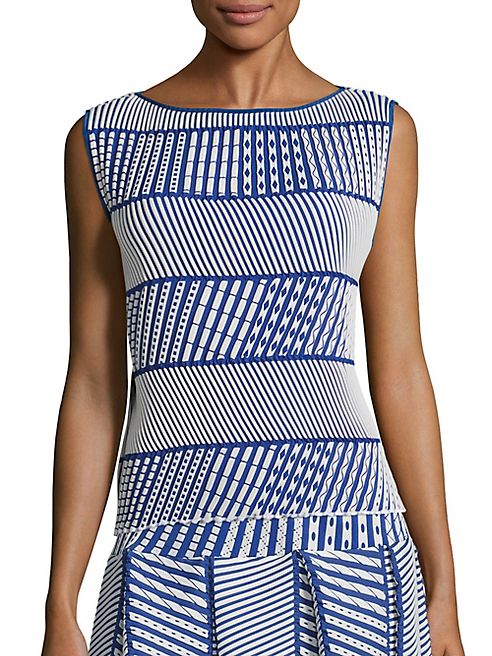 Issey Miyake - Striped Patterned Top