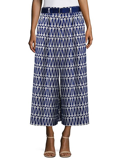 Issey Miyake - Cropped Patterned Pants