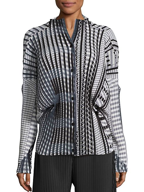 Issey Miyake - Pleated Button Front Shirt