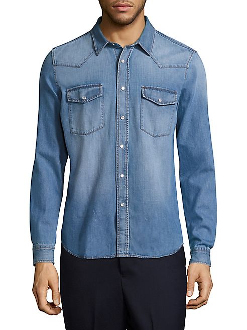 AMI - Light Wash Denim Shirt