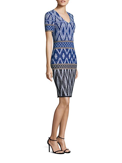 St. John - Patterned Wool-Blend Dress