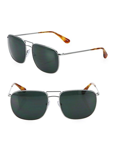 Prada - 60MM Tortoise Pillow Sunglasses