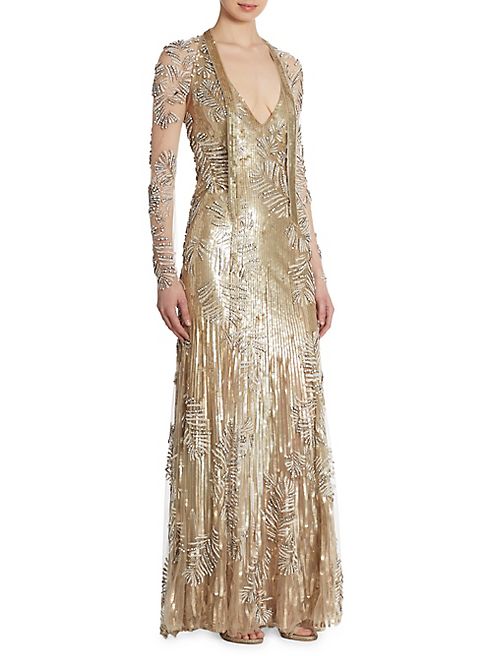 Jenny Packham - Sequin Beaded Gown