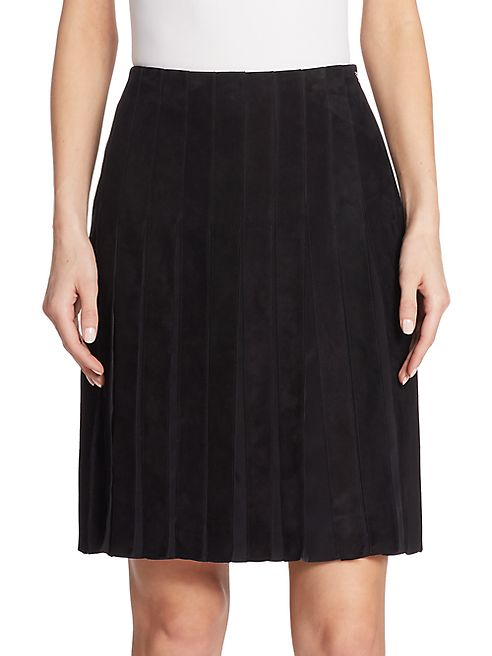 Akris - Pleated Suede Skirt