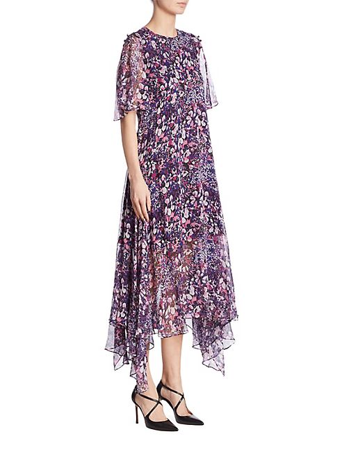 Prabal Gurung - Floral-Print Silk Crewneck Dress