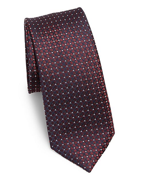 Z Zegna - Geometric Printed Silk Tie