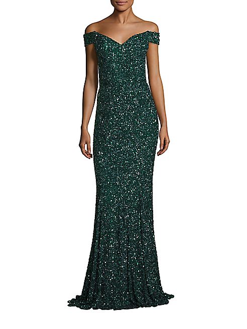 Rachel Gilbert - Essi Embellished Off-The-Shoulder Gown