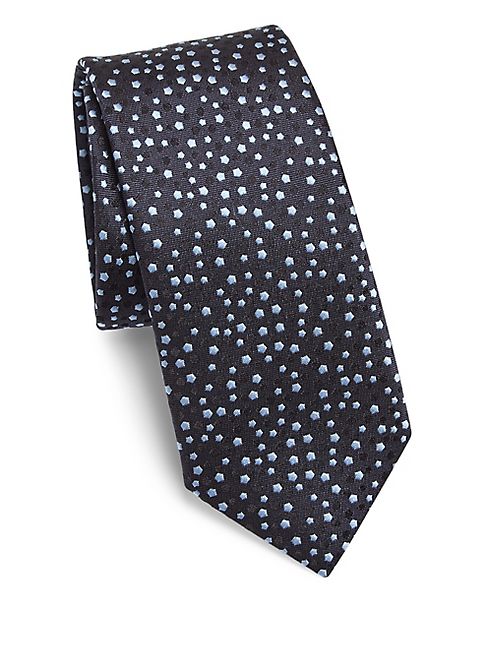 Z Zegna - Geometric Textured Silk Tie