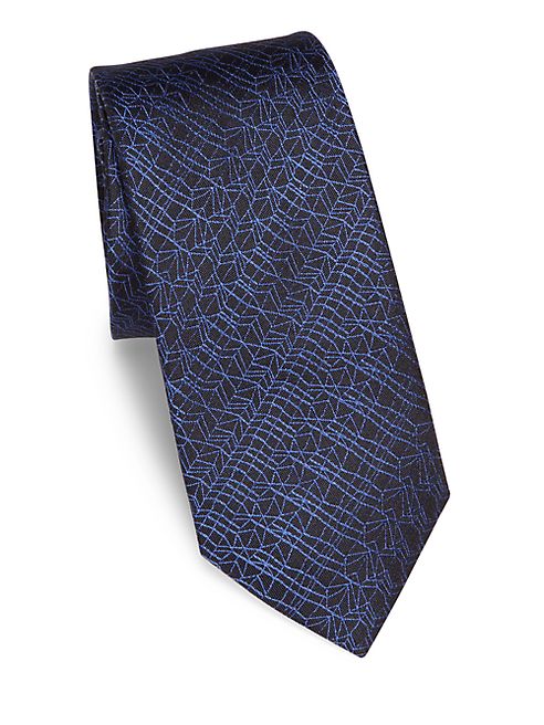 Z Zegna - Digital Line Printed Silk Tie