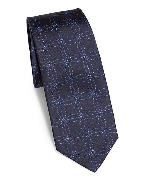 Z Zegna - Floral Embroidered Silk Tie