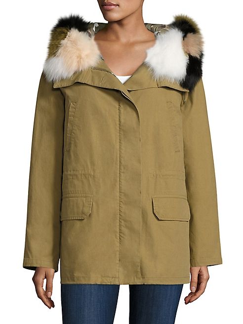 Army by Yves Salomon - Fox Fur-Trim Hooded Down Parka