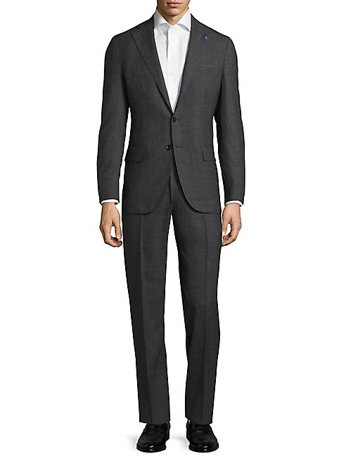 Eidos - Slim-Fit Micro Graph Check Wool Suit