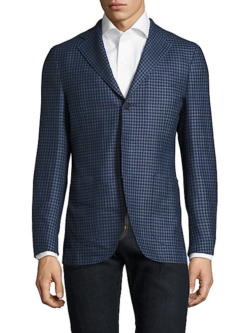 Eidos - Slim-Fit Gingham Silk & Wool Sportcoat