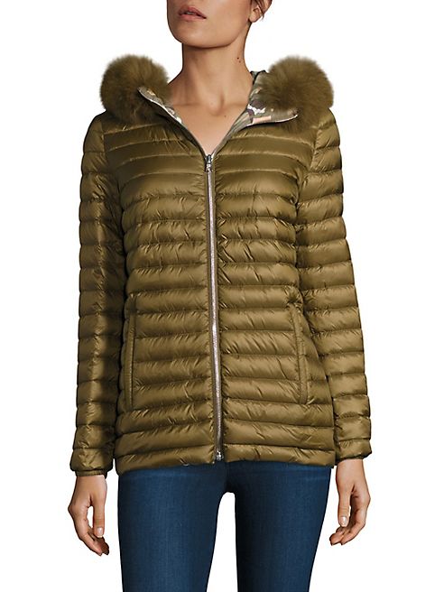 Army by Yves Salomon - Fox Fur-Trim Reversible Puffer Jacket