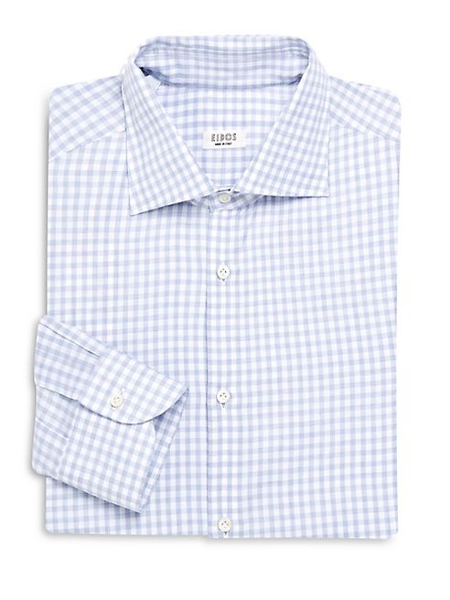 Eidos - Gingham Regular-Fit Dress Shirt