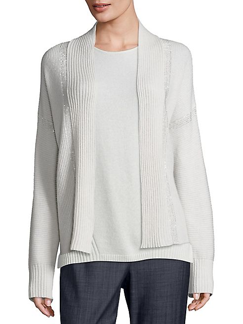 St. John - Sport Collection Embellished Cashmere Cardigan