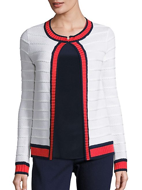 St. John - Sport Collection Honeycomb Wool-Blend Cardigan