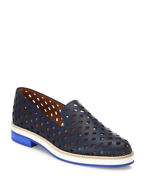 Aquatalia - Zanna Perforated Leather Loafers