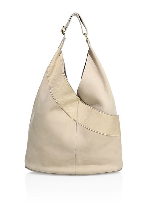 A.L.C. - Leather & Watersnake Hobo Bag