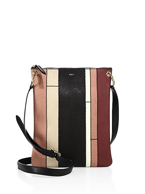 A.L.C. - Colorblock Watersnake Leather Messenger Bag