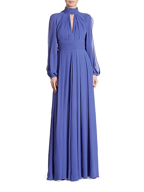 Escada - Pleated Silk Gown