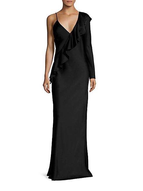 Diane von Furstenberg - Asymmetrical Sleeve Ruffled Gown