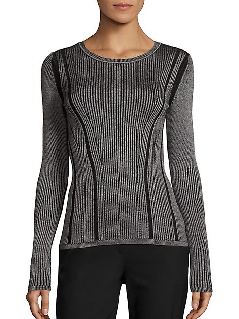 Diane von Furstenberg - Rib Knit Merino Wool & Silk Blend Sweater