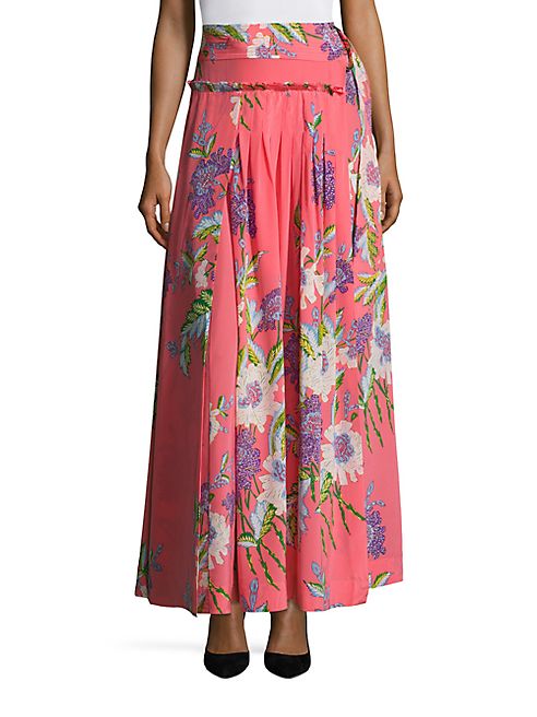 Diane von Furstenberg - Floral D-Ring Silk Skirt