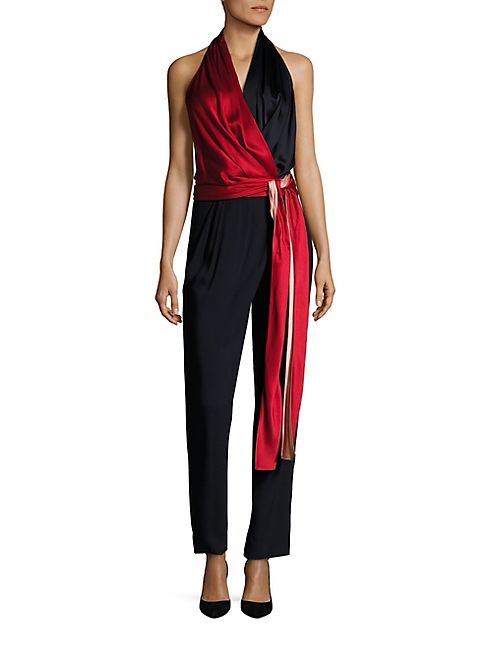 Diane von Furstenberg - Sleeveless Colorblock Jumpsuit