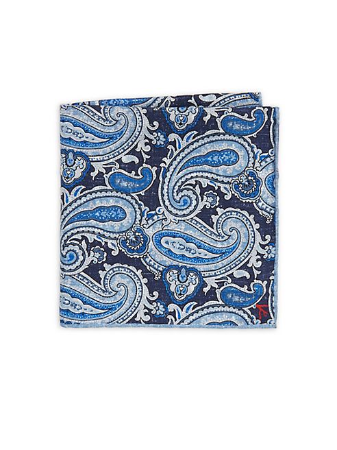 ISAIA - Paisley Print Silk Pocket Square