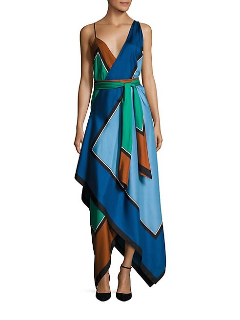 Diane von Furstenberg - Scarf Hem Tiered Silk Midi Dress