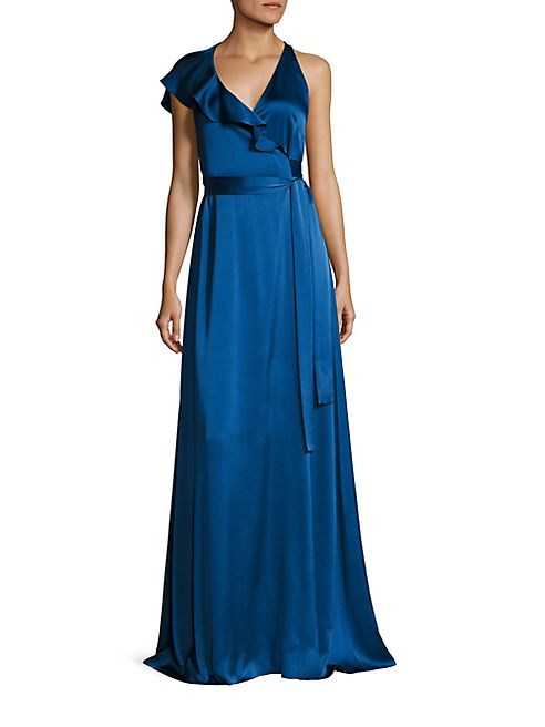 Diane von Furstenberg - Sleeveless Ruffled Wrap Gown