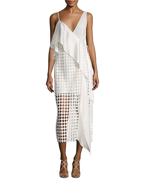 Diane von Furstenberg - Asymmetrical Lace Wrap Dress