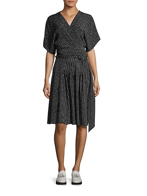 Diane von Furstenberg - Polka Dots Woven Silk Wrap Dress