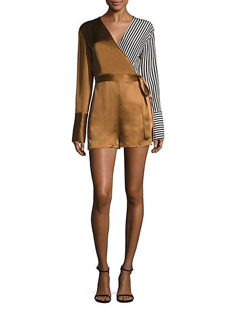 Diane von Furstenberg - Colorblock Wrap Romper