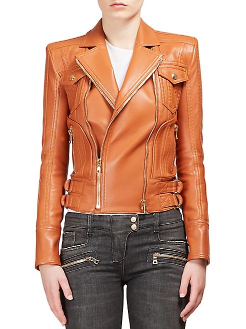 Balmain - Leather Biker Jacket