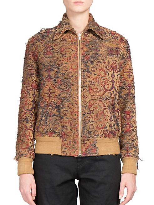 Saint Laurent - Destroyed Tapestry Teddy Jacket