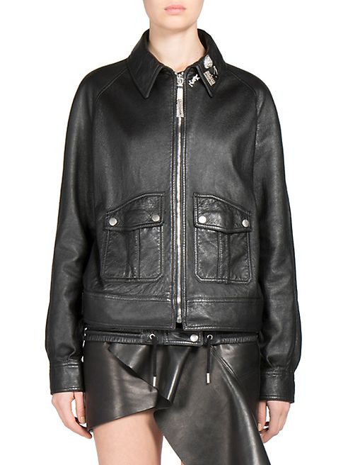 Saint Laurent - Oversized Leather Bomber Jacket