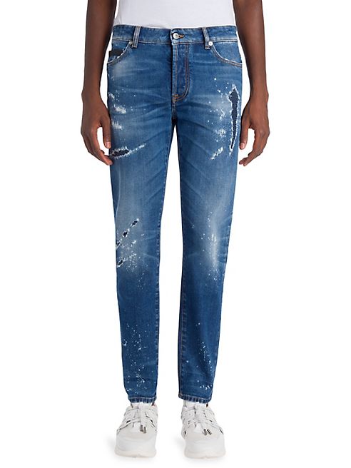 Marcelo Burlon - Enrique Slim Vintage Distressed Jeans