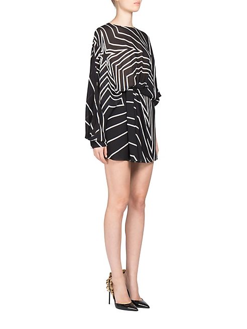 Saint Laurent - Geometric Print Asymmetrical Dress